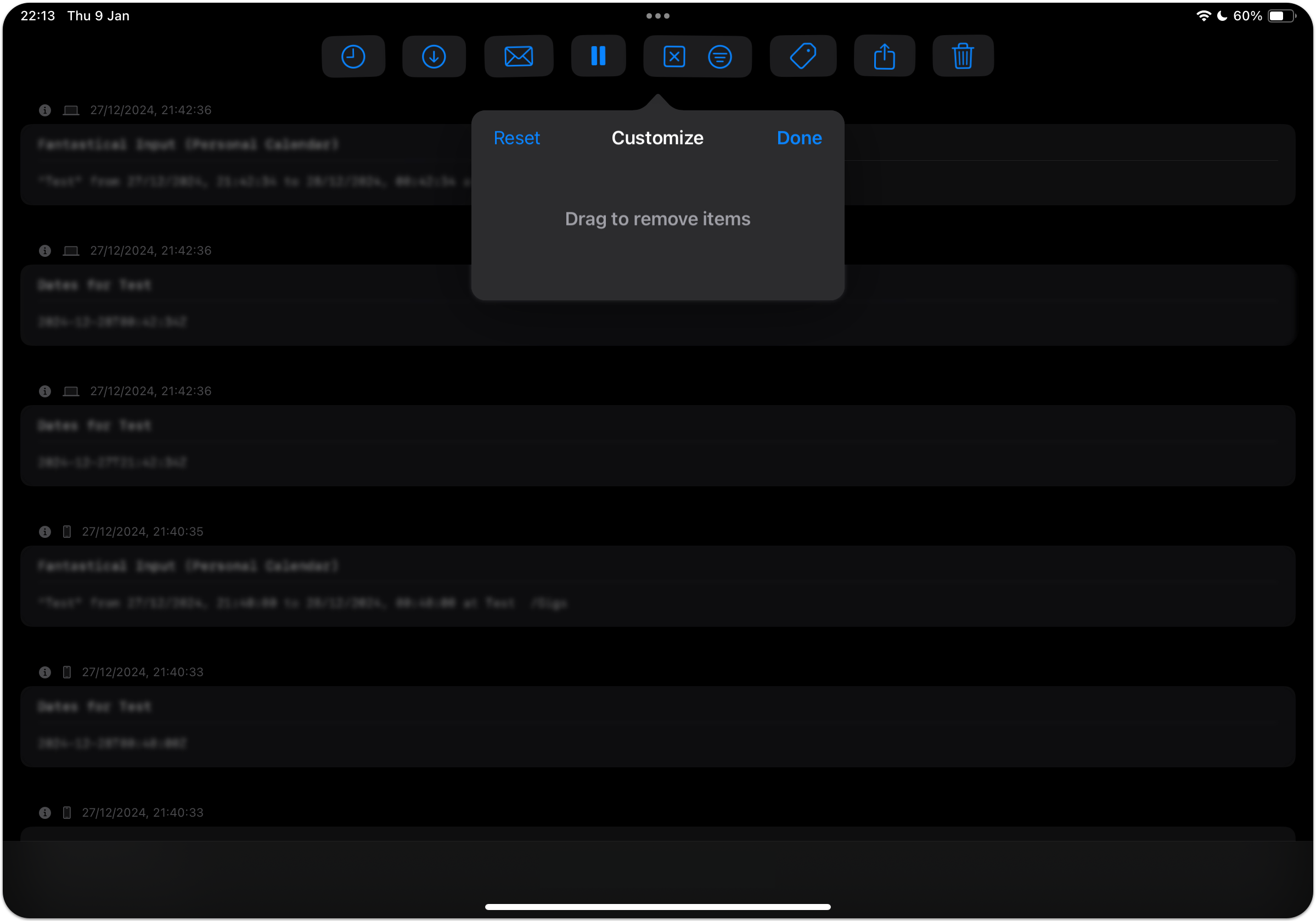 Editing the menu on iPadOS