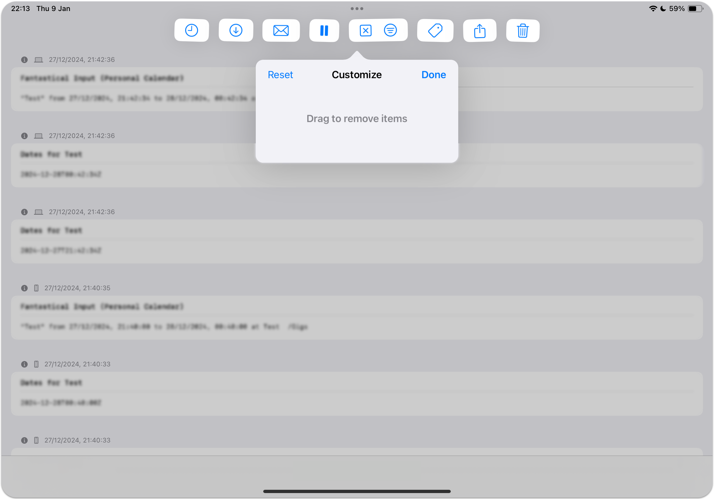 Editing the menu on iPadOS